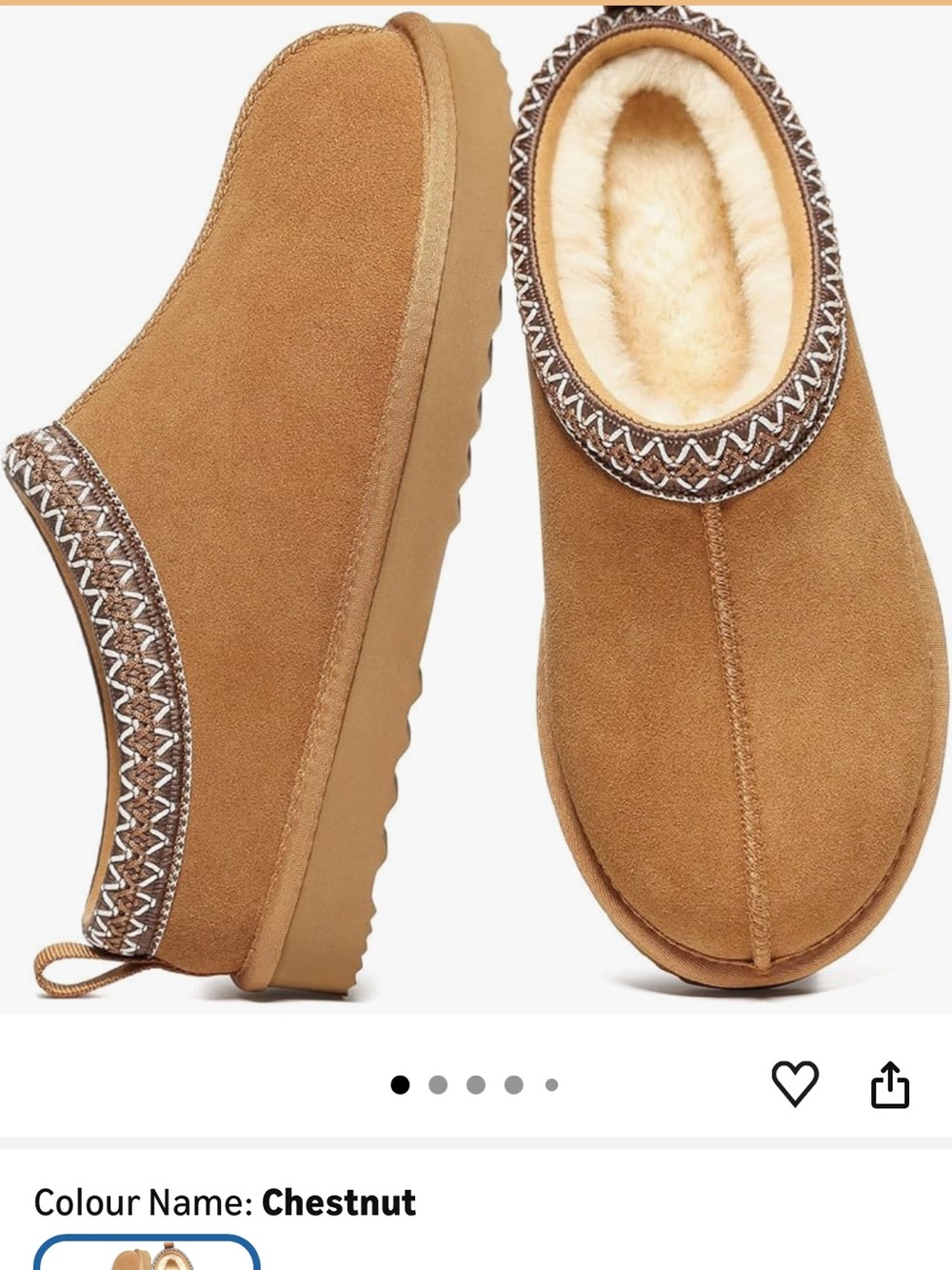 Chestnut Faux-Shearling Slip-On Women's Slippers